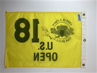 Curtis Strange Signed 1989 US Open at Oak Hill Embroidered Flag JSA ALOA