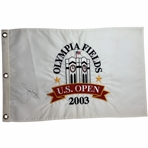 Jim Furyk Signed 2003 US Open at Olympia Fields Embroidered Flag JSA ALOA
