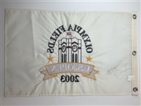 Jim Furyk Signed 2003 US Open at Olympia Fields Embroidered Flag JSA ALOA