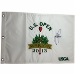 Justin Rose Signed 2013 US Open at Merion Embroidered Flag JSA ALOA