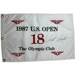 Scott Simpson Signed 1987 US Open at the Olympic Club Embroidered Flag JSA ALOA