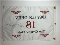 Scott Simpson Signed 1987 US Open at the Olympic Club Embroidered Flag JSA ALOA