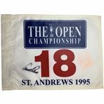 Arnold Palmer Signed 1995 OPEN Championship at St. Andrews White Flag - Final Open JSA ALOA