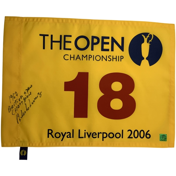 Roberto de Vicenzo Signed 2006 OPEN at Royal Liverpool Yellow Flag with Year Won JSA ALOA
