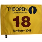 Stewart Cink Signed 2009 The Open at Turnberry Screen Flag JSA ALOA