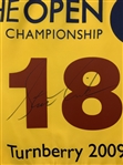 Stewart Cink Signed 2009 The Open at Turnberry Screen Flag JSA ALOA