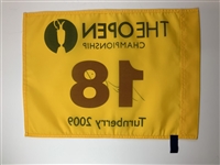 Stewart Cink Signed 2009 The Open at Turnberry Screen Flag JSA ALOA