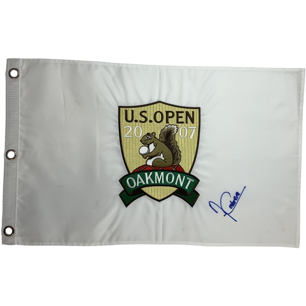 Angel Cabrera Signed 2007 US Open at Oakmont Embroidered Flag JSA ALOA