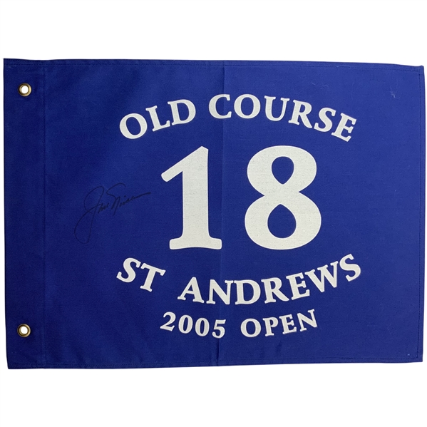 Jack Nicklaus Signed 2005 Open Championship at St. Andrews Flag JSA ALOA