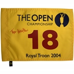 Todd Hamilton Signed 2004 The Open Championship at Royal Troon Flag JSA ALOA