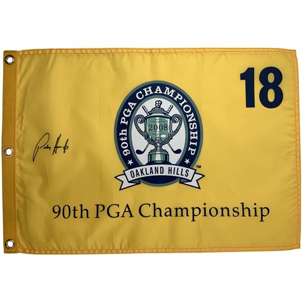 Padraig Harrington Signed 2008 PGA Championship at Oakland Hills Embroidered Flag JSA ALOA