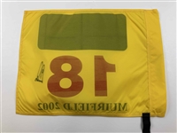 Ernie Els Signed 2002 The OPEN at Muirfield Yellow Screen Flag JSA ALOA