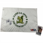 Matthew Fitzpatrick Signed 2022 US Open at The Country Club Embroidered Flag JSA #SS79754