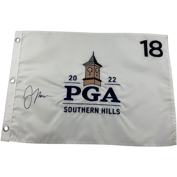 Justin Thomas Signed 2022 PGA Championship at Southern Embroidered Hills Flag JSA ALOA