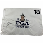 Justin Thomas Signed 2022 PGA Championship at Southern Embroidered Hills Flag JSA ALOA
