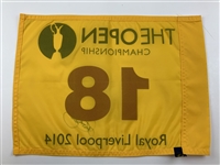Rory McIlroy Signed 2014 OPEN Championship at Royal Liverpool Flag JSA ALOA