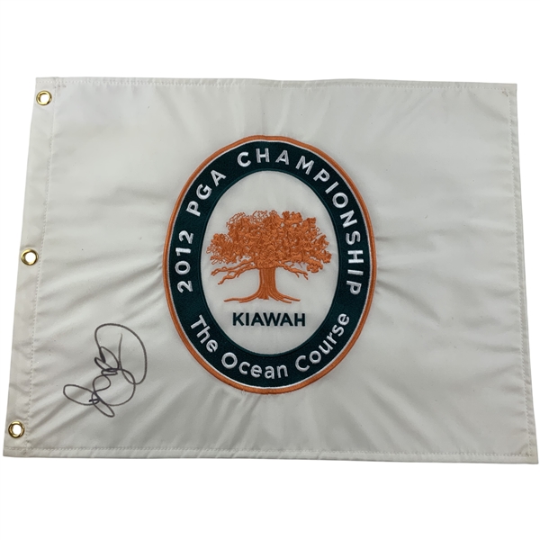 Rory McIlroy Signed 2012 PGA at Kiawah Ocean Course Embroidered White Flag JSA ALOA