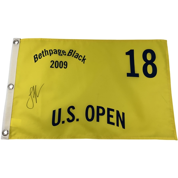 Lucas Glover Signed 2009 US Open at Bethpage Black Screen Flag JSA ALOA