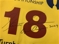 Stewart Cink Signed 2009 The Open at Turnberry Screen Flag JSA ALOA