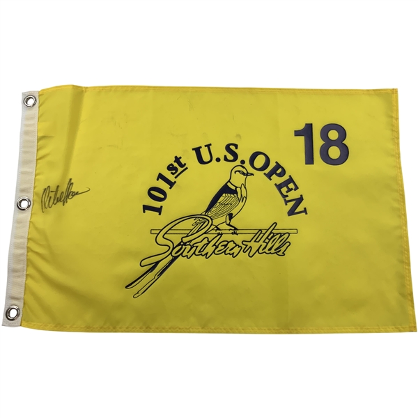Retief Goosen Signed 2001 US Open at Embroidered Southern Hills Flag JSA ALOA
