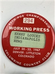 Collection of Five Vintage PGA Championship Press and Guest Badges 1961-1969