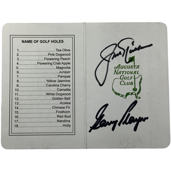 Jack Nicklaus and Gary Player Dual Signed Augusta National Golf Club Scorecard JSA ALOA