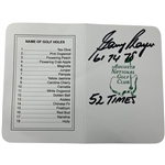 Gary Player Signed Augusta National Golf Club Scorecard with Masters Victory and Appearance Inscriptions JSA ALOA