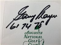 Gary Player Signed Augusta National Golf Club Scorecard with Masters Victory and Appearance Inscriptions JSA ALOA