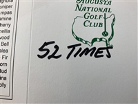 Gary Player Signed Augusta National Golf Club Scorecard with Masters Victory and Appearance Inscriptions JSA ALOA