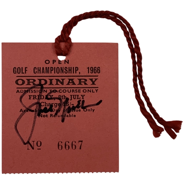 Jack Nicklaus Signed 1966 Open Championship 3rd Round Ticket JSA ALOA