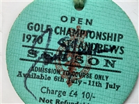Jack Nicklaus Signed 1970 Open Championship at St. Andrews Season Week Ticket JSA ALOA