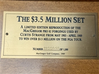 Curtis Strange 1989 MacGregor VIP Ltd Ed #25/50 Proof 1-9, P & SW Iron Set on Display - Mint Condition