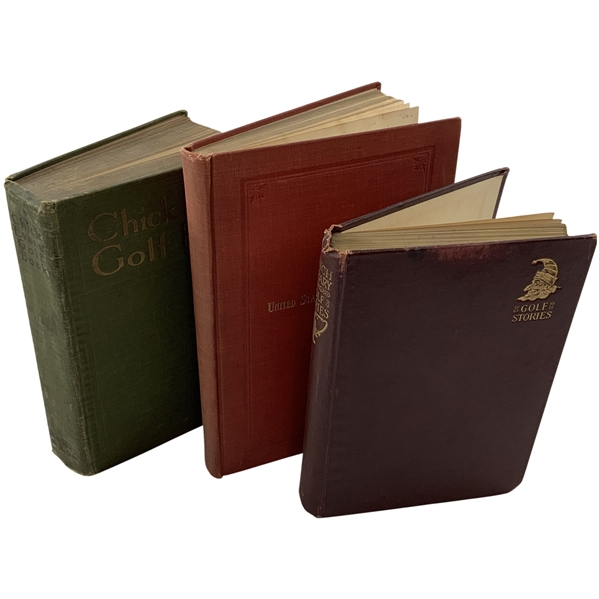 Three Volumes: Evans, C. Golf Book (1921); USGA Year Book (1909); and Golf Stories (c. 1907).