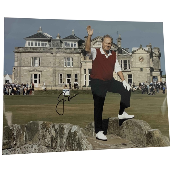 Jack Nicklaus Signed 11x14 Photo The Swilcan Bridge Goodbye JSA ALOA