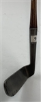 Antique Spalding Hand Forged Smooth Face Hickory Shaft Golf Iron