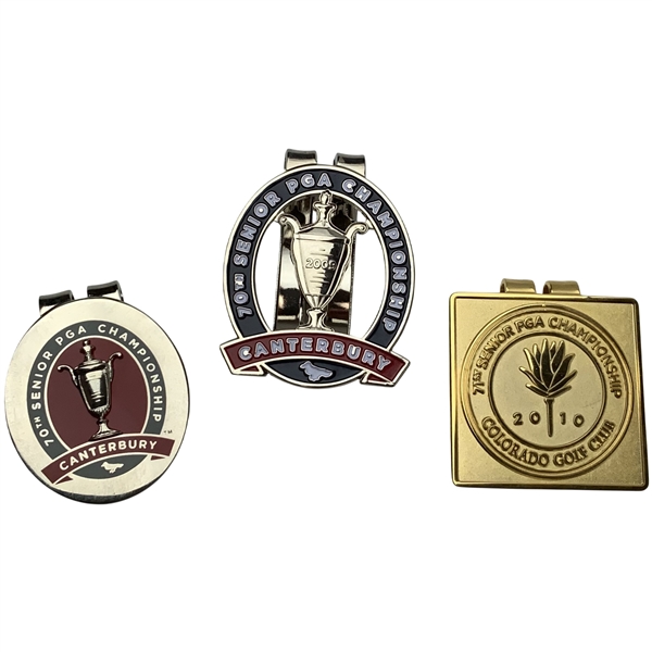 A Trio of Senior PGA Championship Money Clips, 2009-2010 Canterbury & Colorado