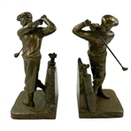 Striking Pair of Jennings Bros Large Figural Bookends