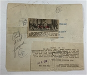 1928 Bobby Jones Original Wire Photo with Walter Hagen, Gene Sarazen, and Johnny Farrell