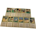 Group of 11 1928-29 Golf Lesson Calendar Advertising Cards w/ Gene Sarazen