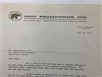 Jack Nicklaus Signed Letter on His Business Letterhead JSA ALOA