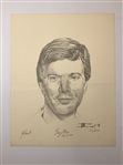 Larry Mize and Doug Sanders Signed William Van Zandt Limited Edition Golf Portraits JSA ALOA