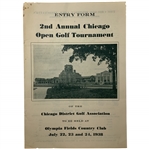 1938 Chicago Open Golf Tournament Entry Form and Brochure - Sam Snead Win