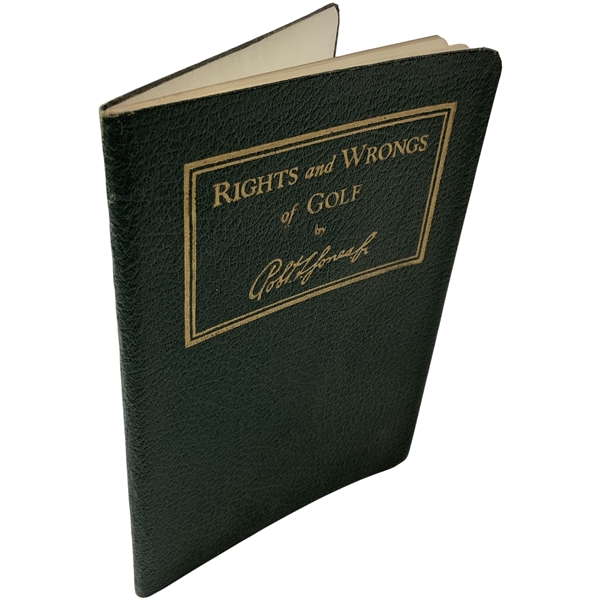 1935 Rights and Wrongs of Golf by Bobby Jones AG Spalding & Bros Green Cover Booklet