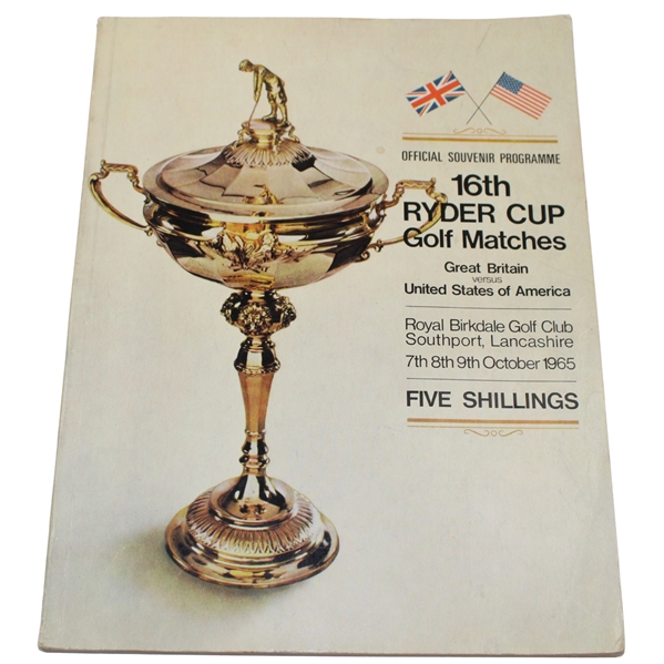 1965 Ryder Cup at Royal Birkdale Golf Club official Program - USA 19 1/2-12 1/2