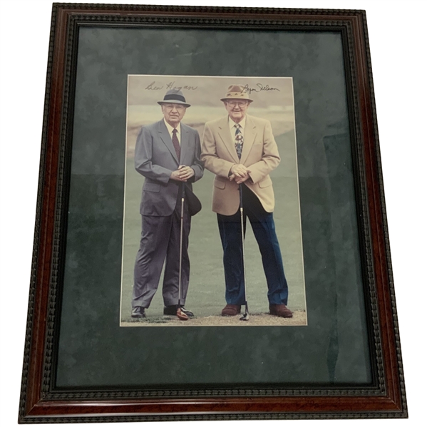 Ben Hogan & Byron Nelson Signed 1992 Colonial Country Club Last Photo Together by David Woo - Framed JSA ALOA