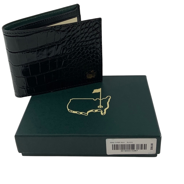 Masters Tournament Black Alligator Grain Leather Bifold Wallet