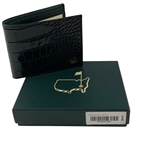 Masters Tournament Black Alligator Grain Leather Bifold Wallet