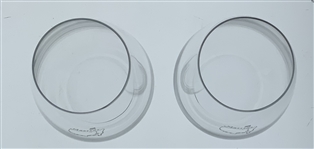 Masters Stemless Wine Glasses w/ Beveled Base & Etched Logo On Front