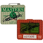 Two Bernhard Langer Signed Masters Tournament Badges 1985 and 1993 JSA ALOA