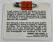Two Bernhard Langer Signed Masters Tournament Badges 1985 and 1993 JSA ALOA